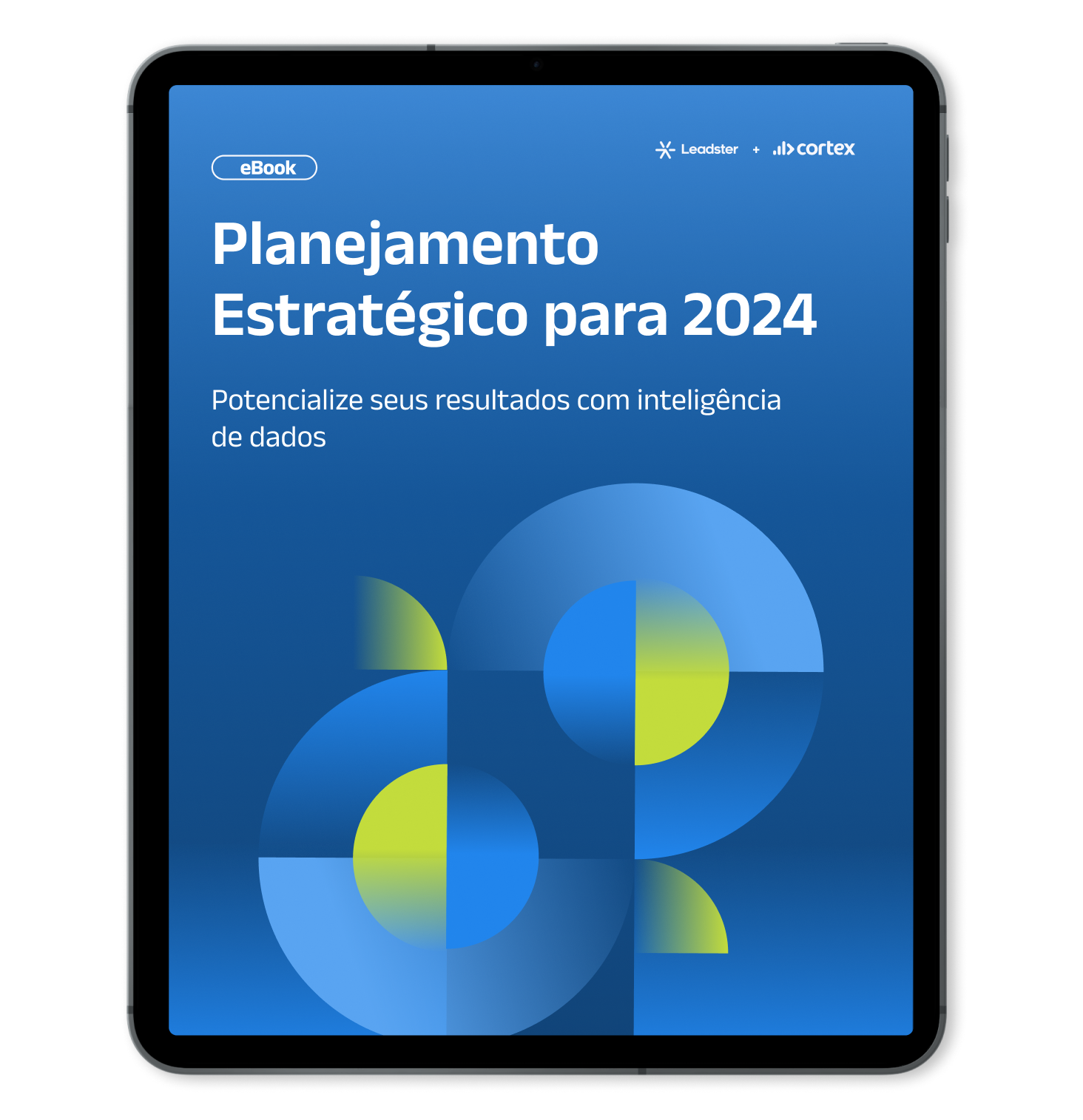 Mockup de Tablet com capa do [eBook] Planejamento Estratégico B2B para 2024-2