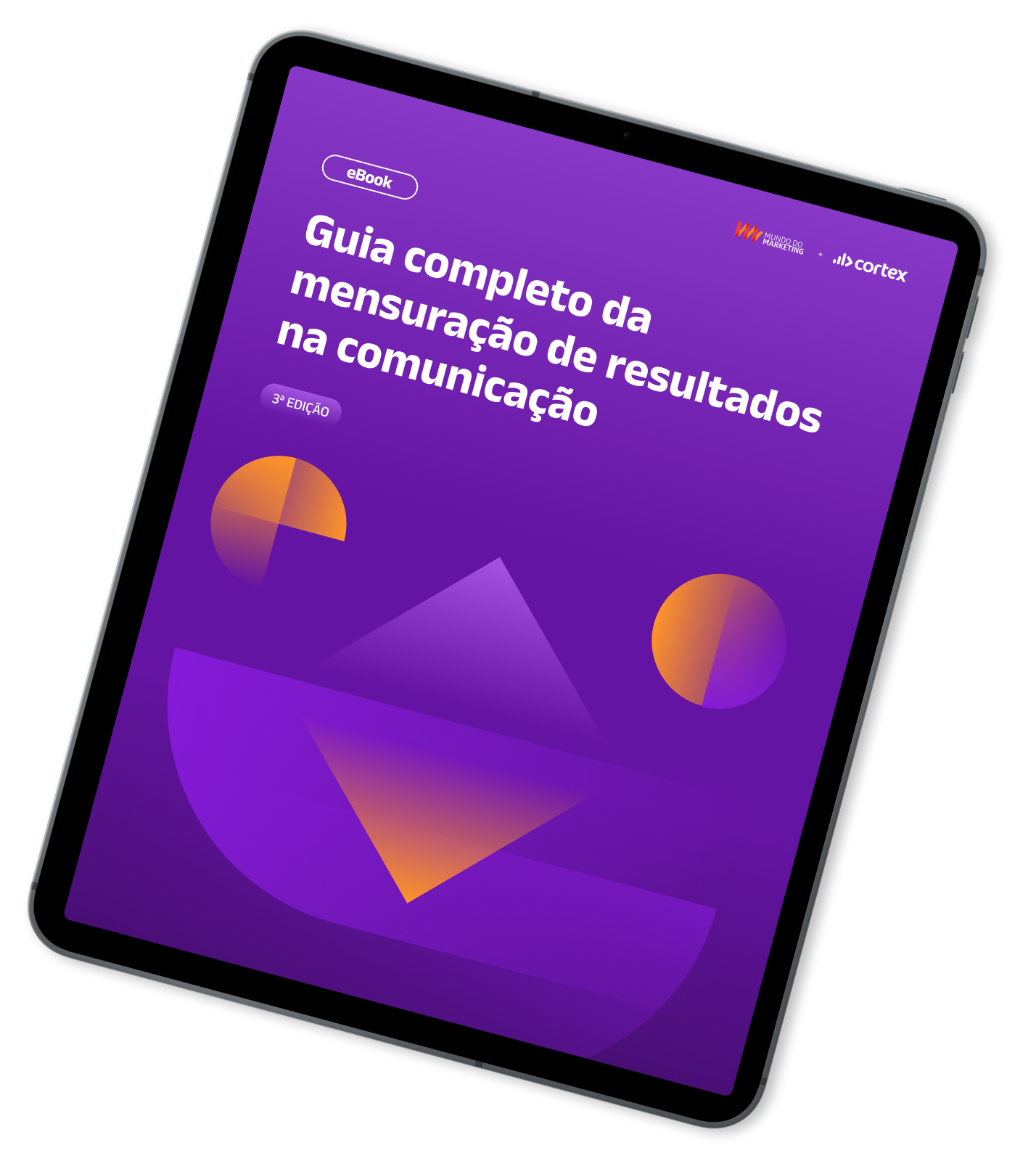 Mockup de Tablet com capa do Ebook - Guia completo da mensuração de resultados na comunicação (1)