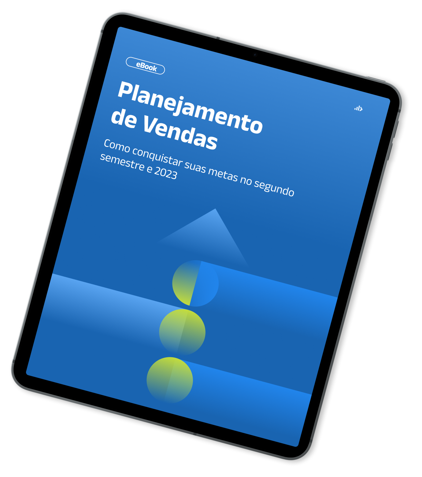 Mockup de Tablet com capa do Ebook - planejamento de vendas 2023 -2 semestre